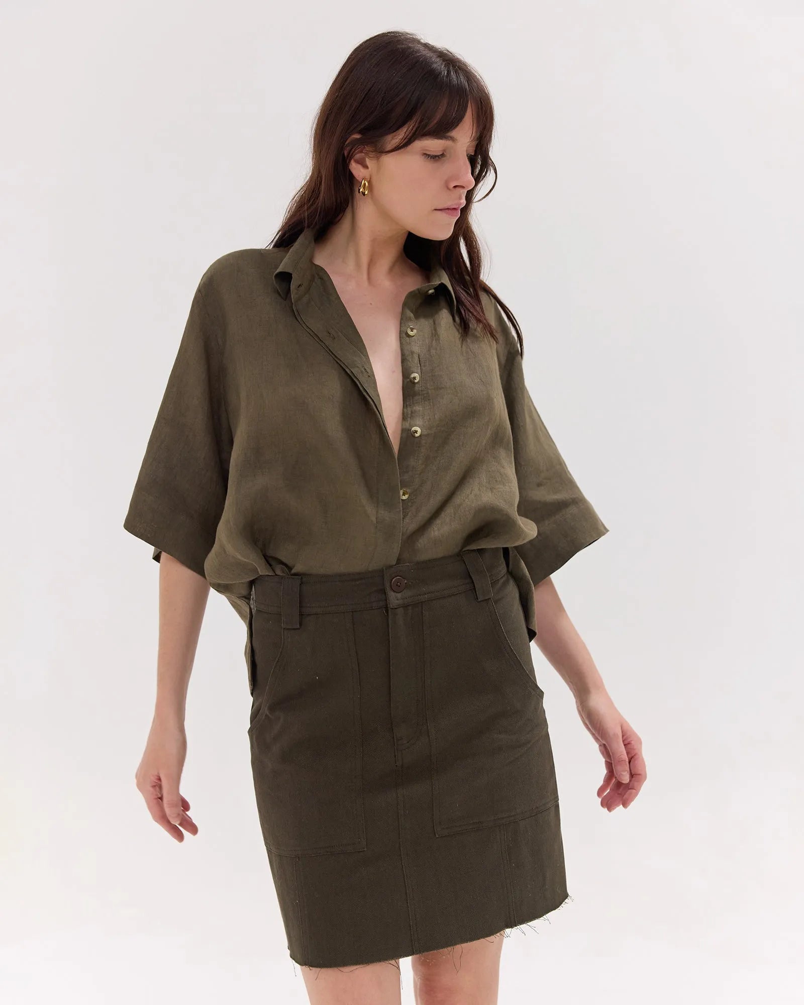 The Short Element Skirt | Dark Olive by Cloth & Co. 