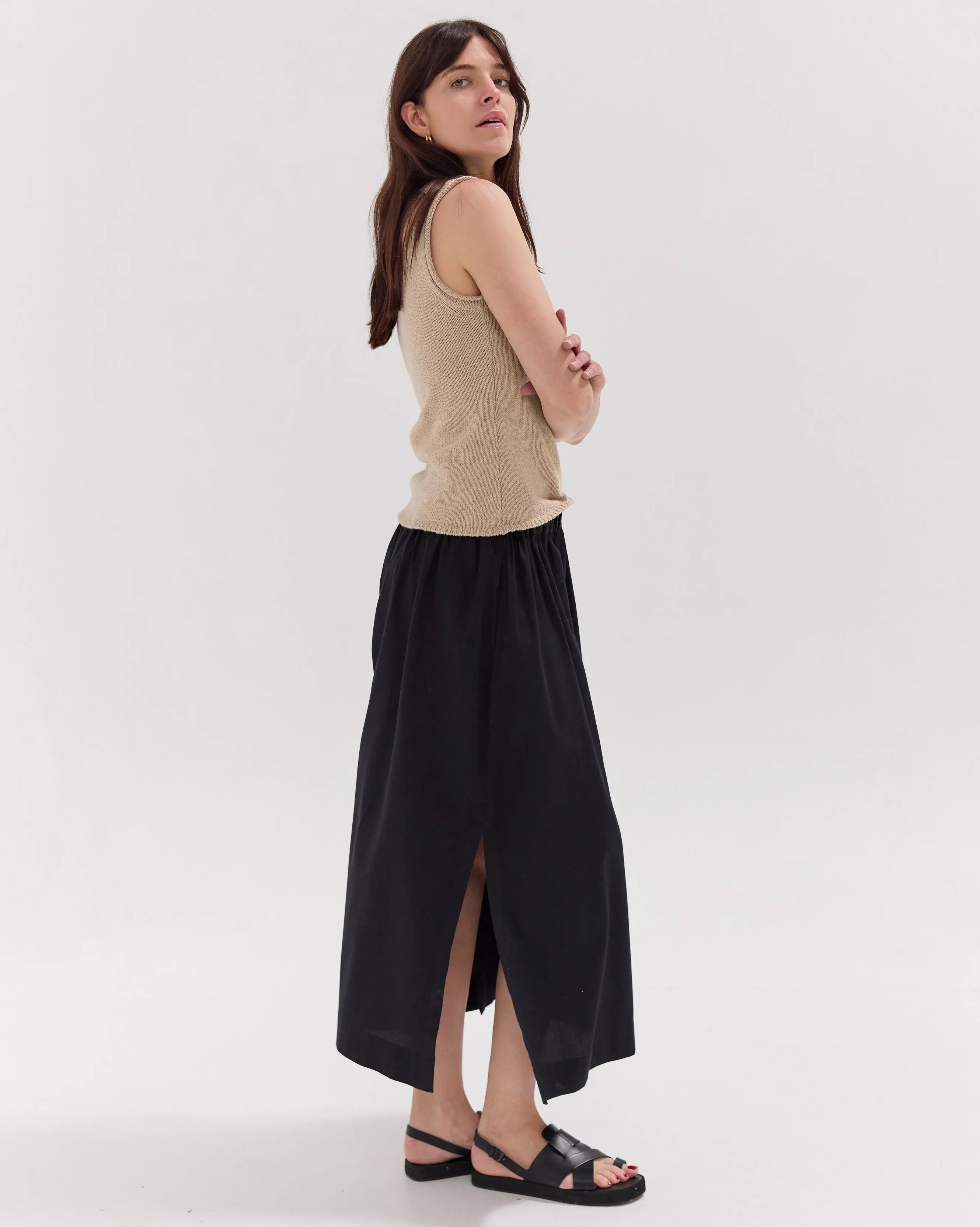 The Split Skirt | Black by Cloth & Co. 
