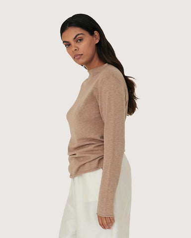 The Funnel Neck Top | Oatmeal