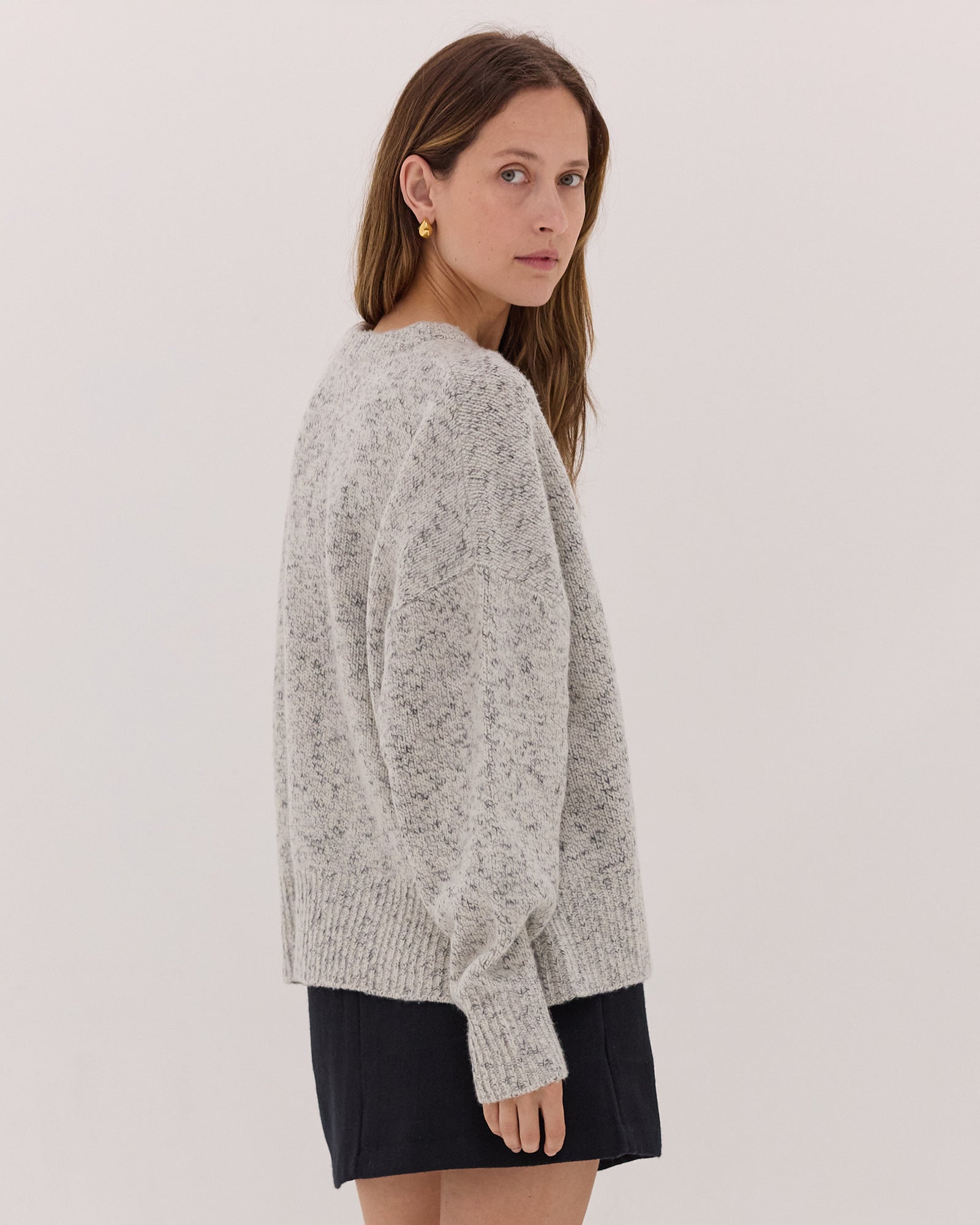 The Billow Sleeve Jumper | Black Fleck by Cloth & Co.