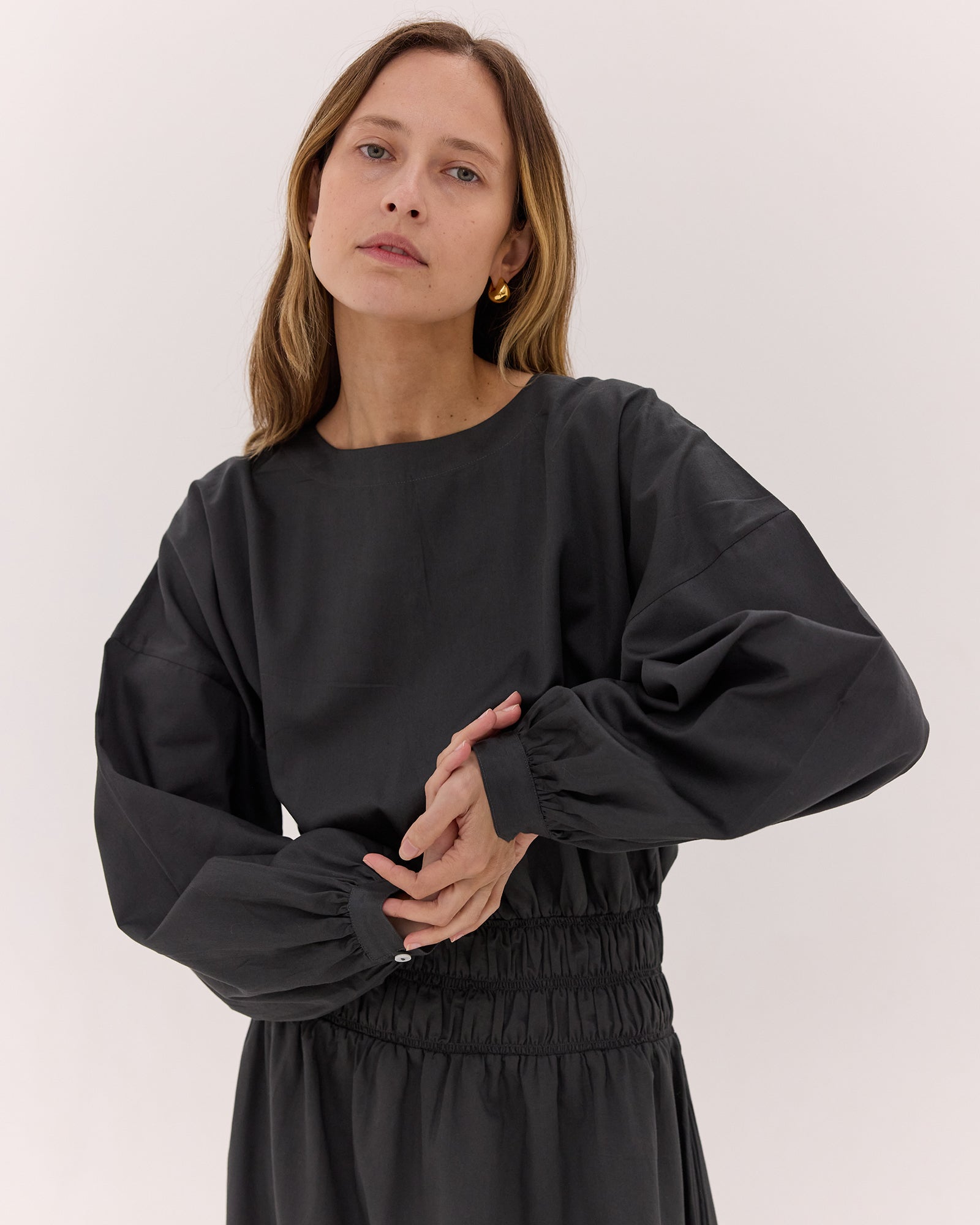 The Billow Sleeve Winter Dress | Carbon by Cloth & Co.