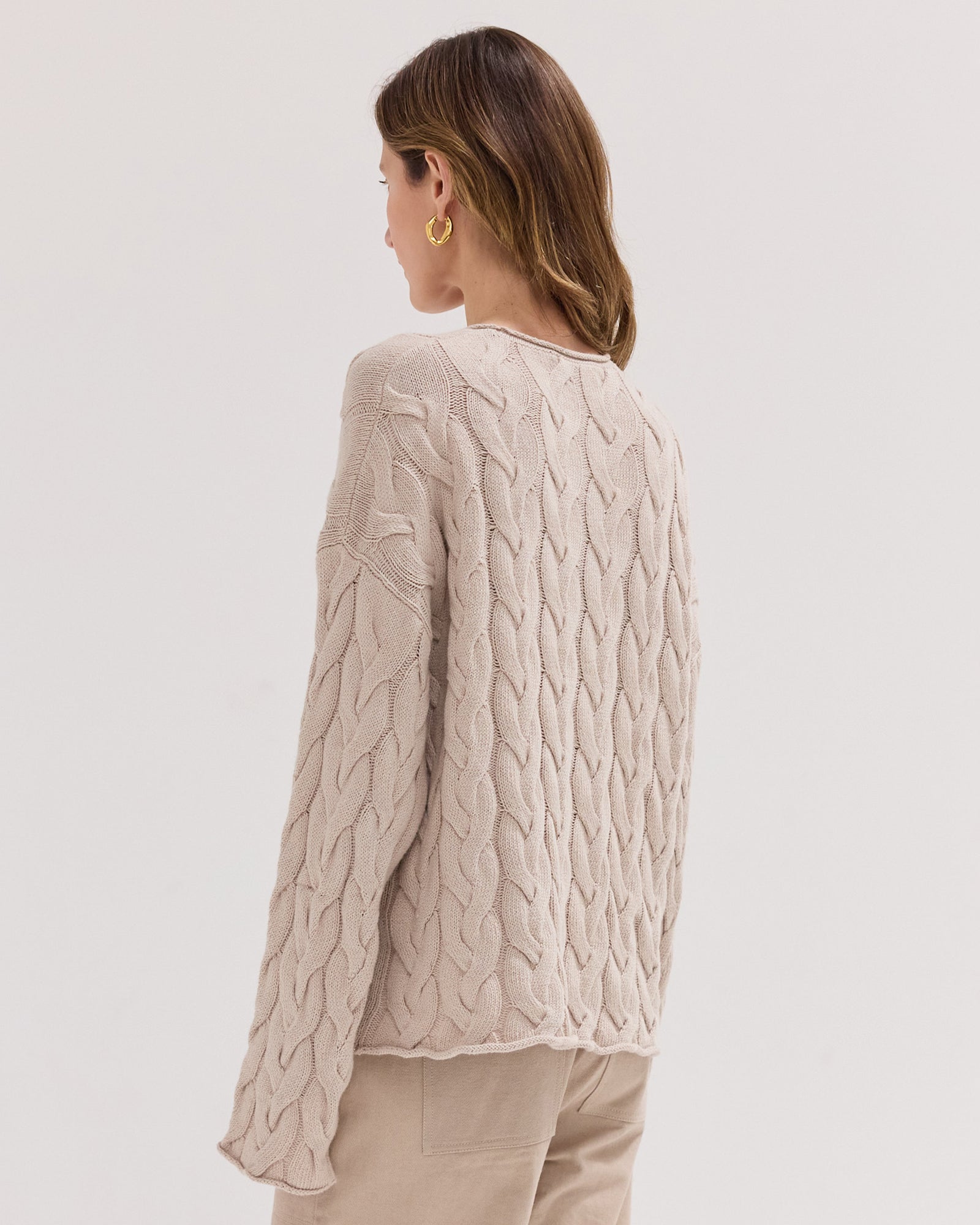The Cable Knit Jumper | River Pebble by Cloth & Co.