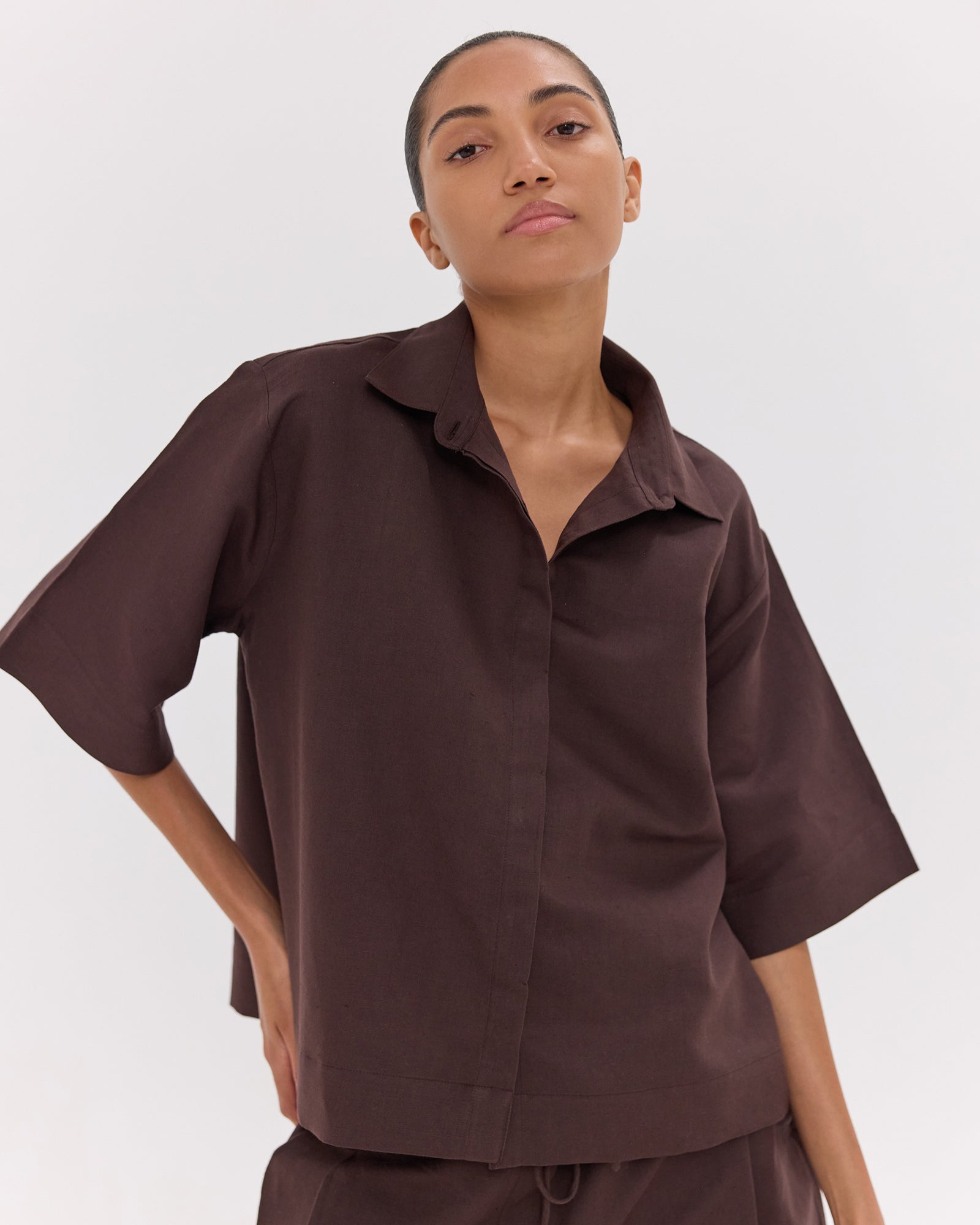 The Cropped Shirt | Brazil Nut by Cloth & Co.