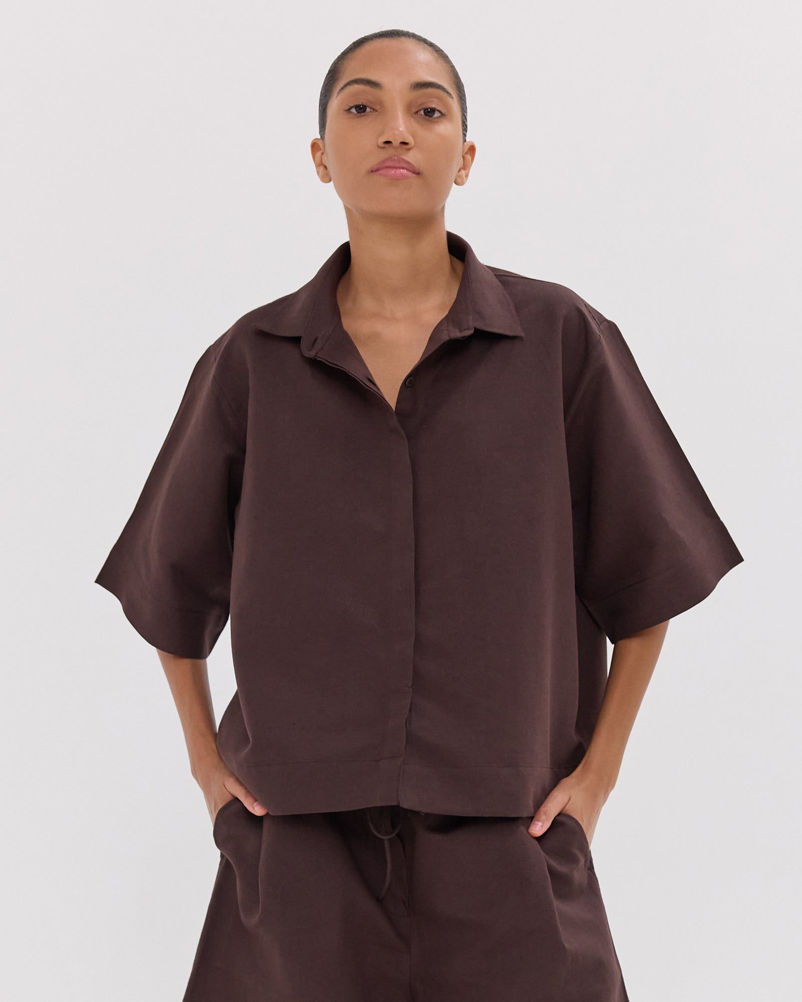 The Cropped Shirt | Brazil Nut by Cloth & Co.
