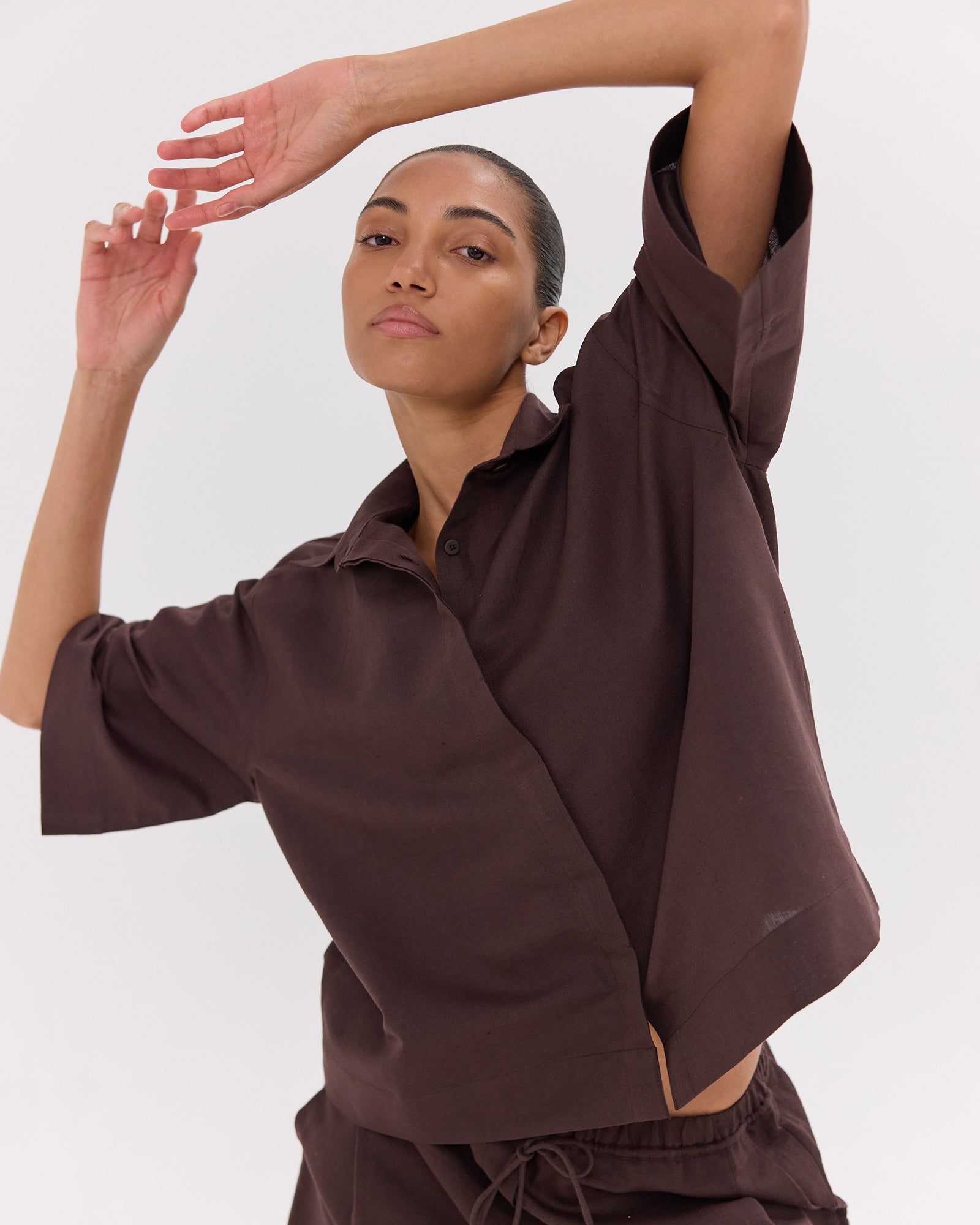 The Cropped Shirt | Brazil Nut by Cloth & Co.