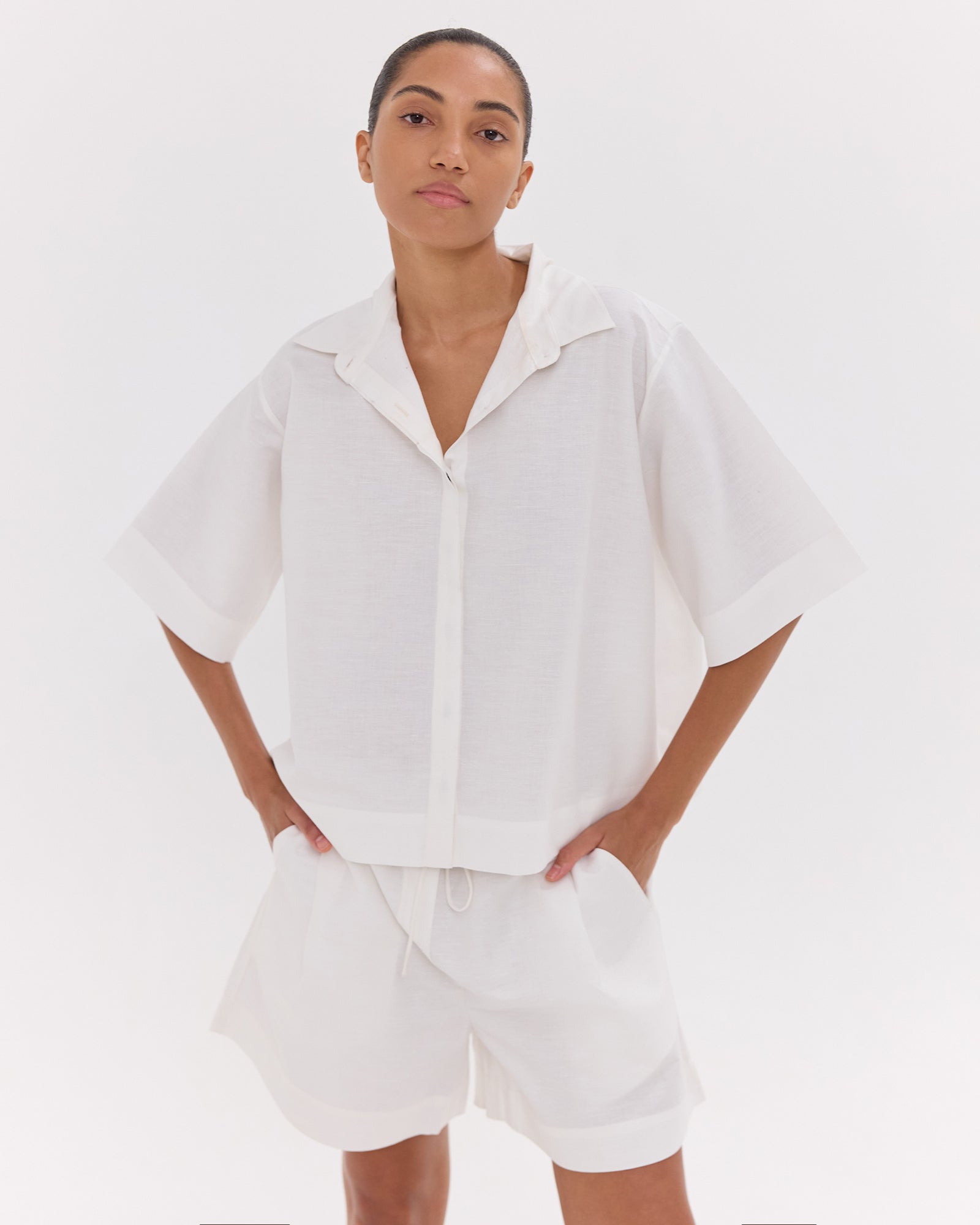 The Drawstring Shorts | White by Cloth & Co.