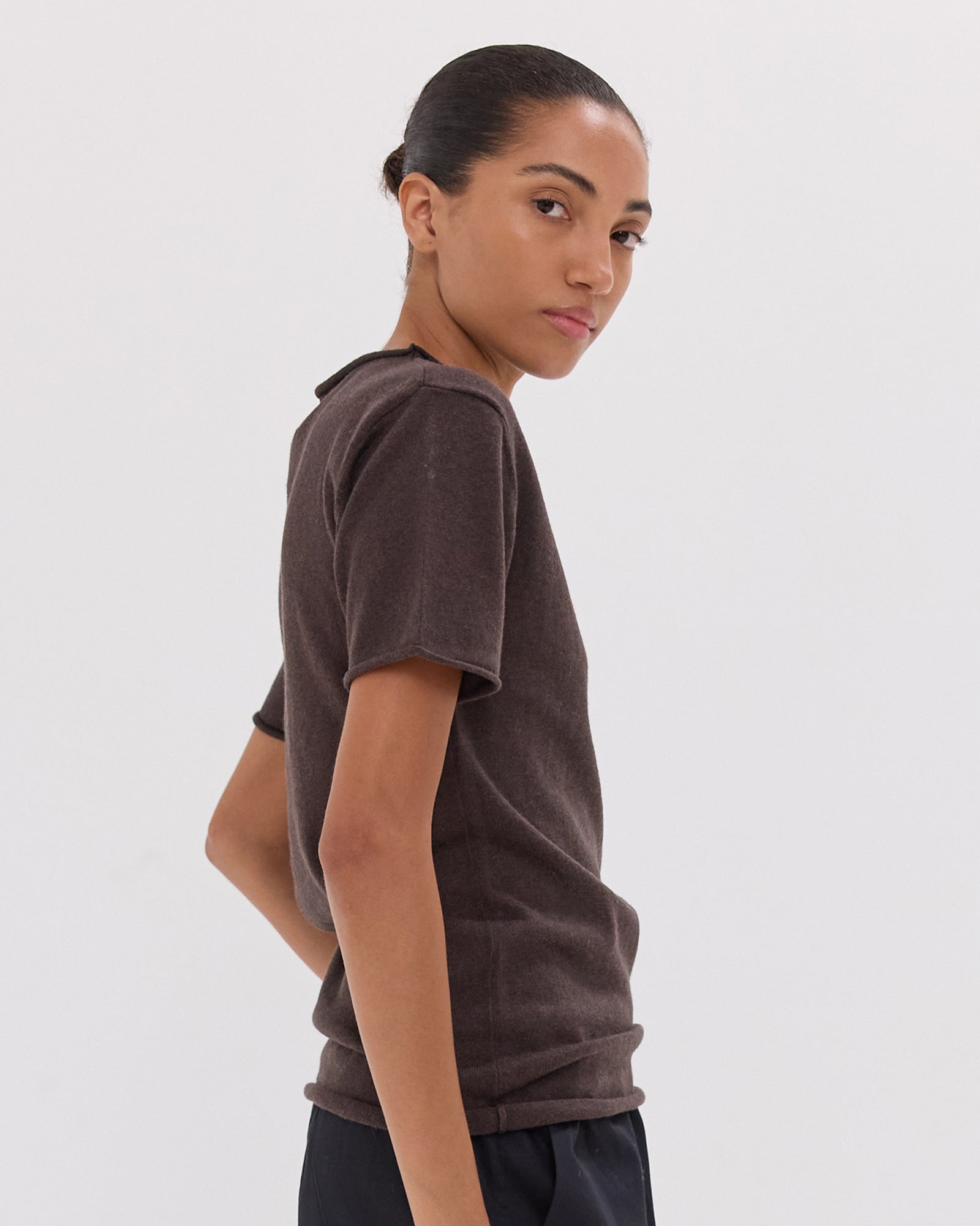 The Funnel Neck Tee | Brazil Nut by Cloth & Co.