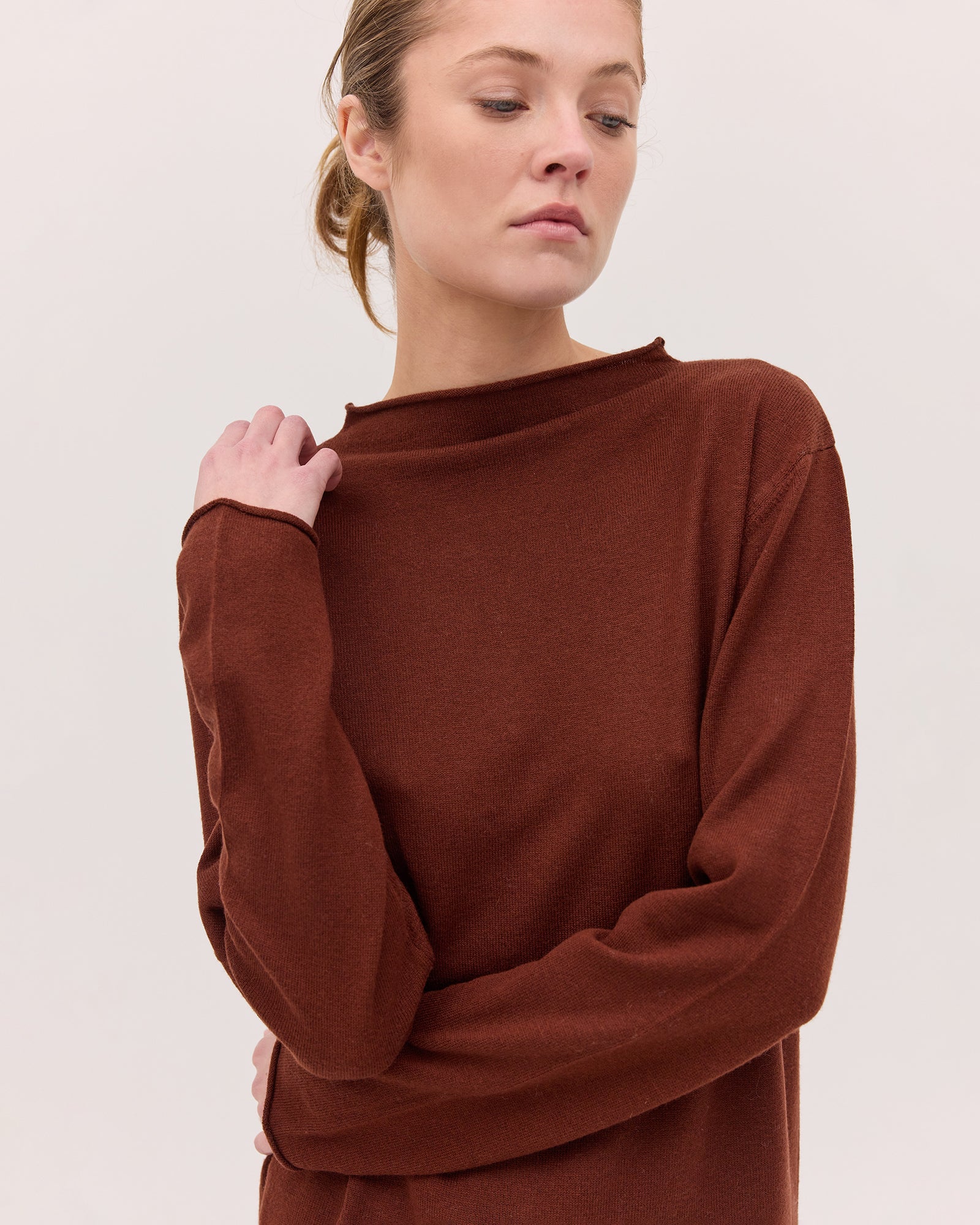 The Funnel Neck Top | Mahogany by Cloth & Co.