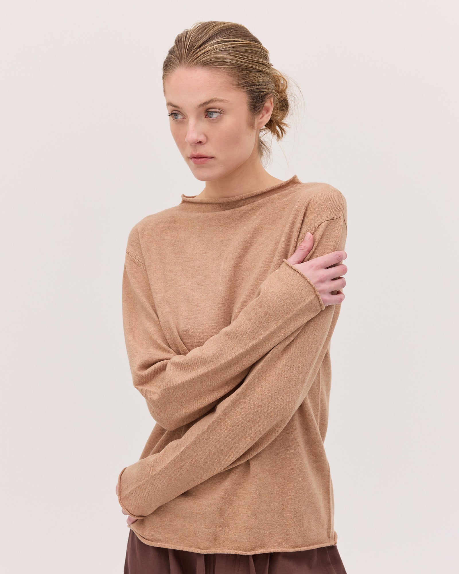 The Funnel Neck Top | Toffee by Cloth & Co.