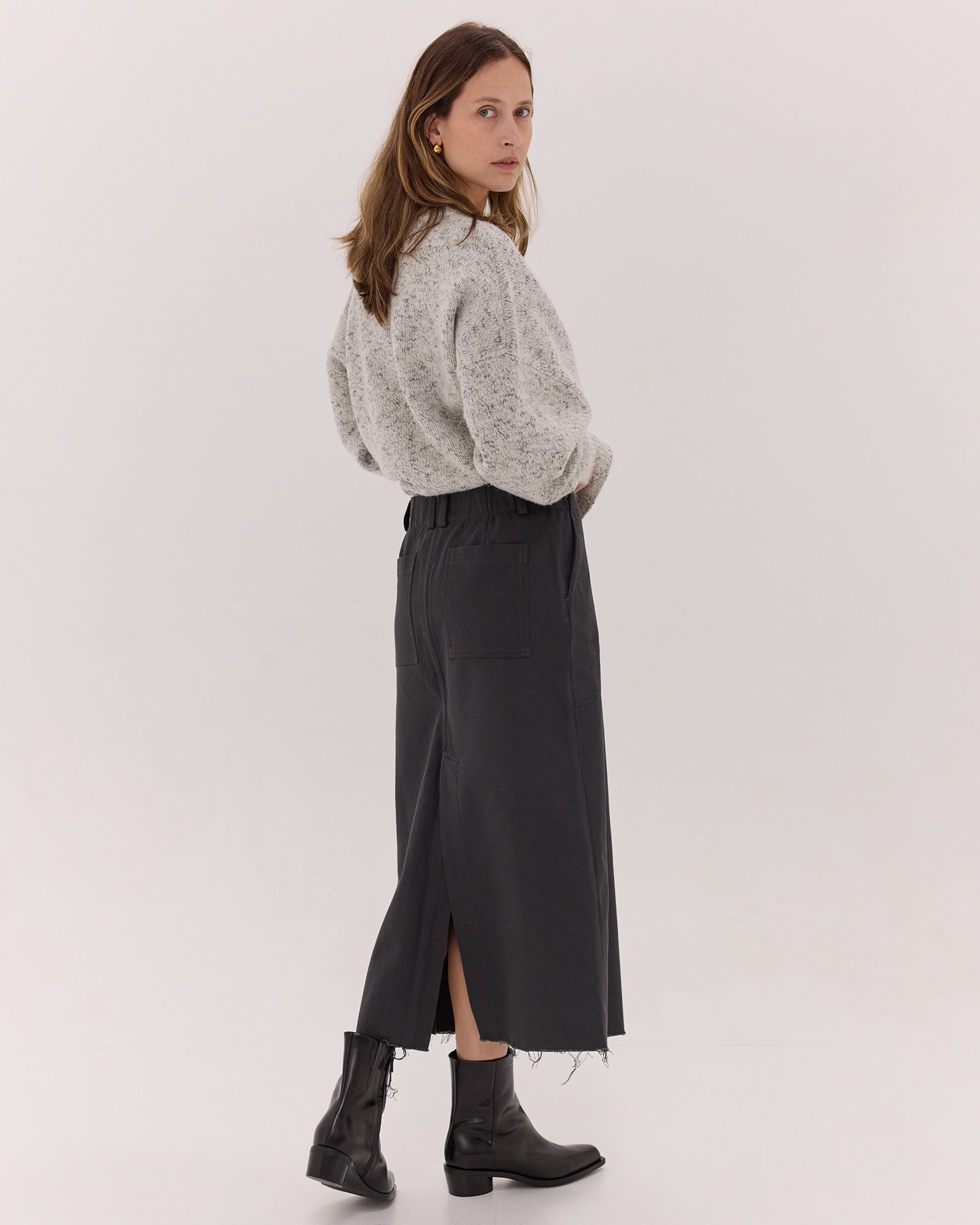The Long Denim Skirt | Carbon by Cloth & Co.