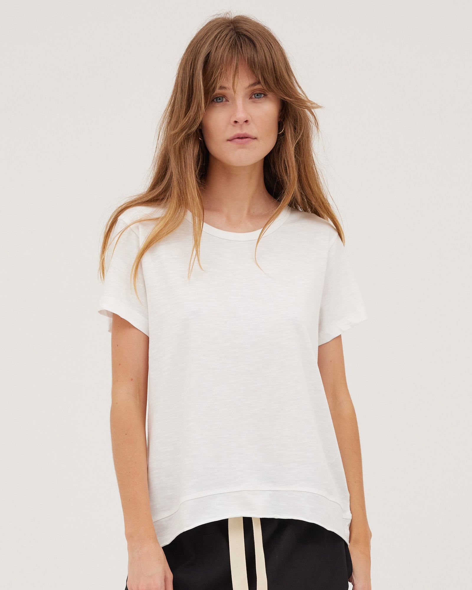 The Raw Hem Slub Tee | White by Cloth & Co.