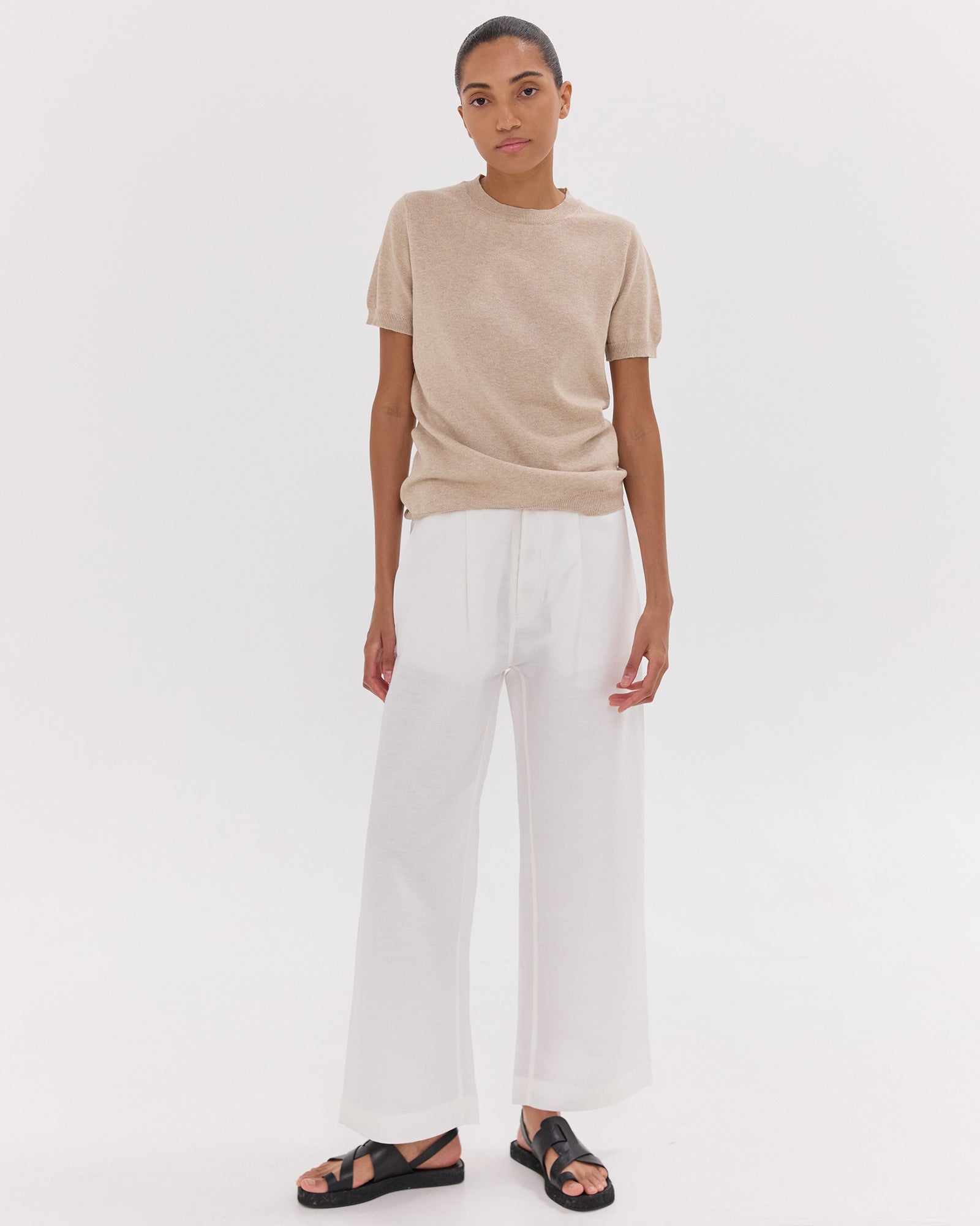 The Relaxed Tailored Pant | White by Cloth & Co.