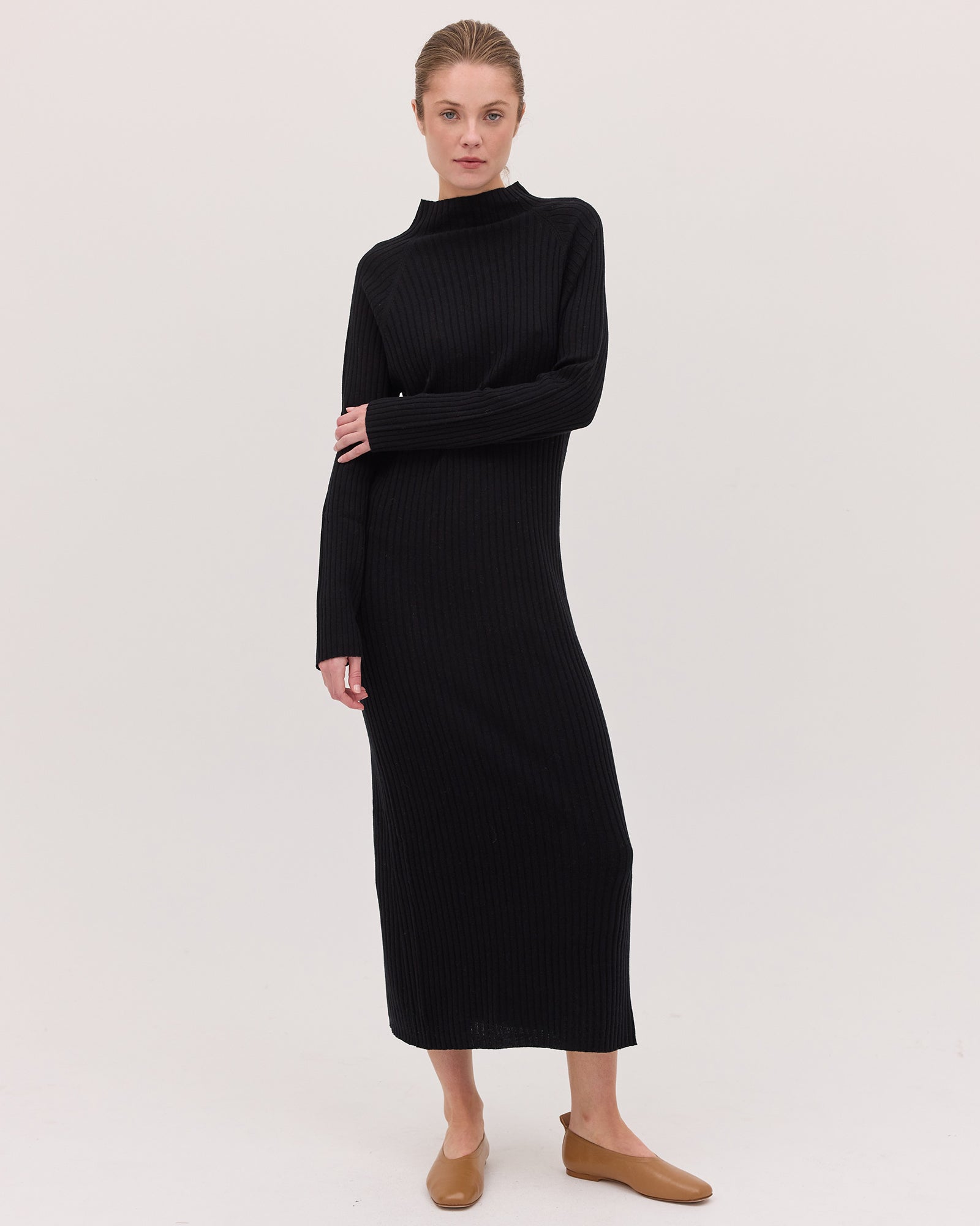 The Rib Knit Dress | Black by Cloth & Co.