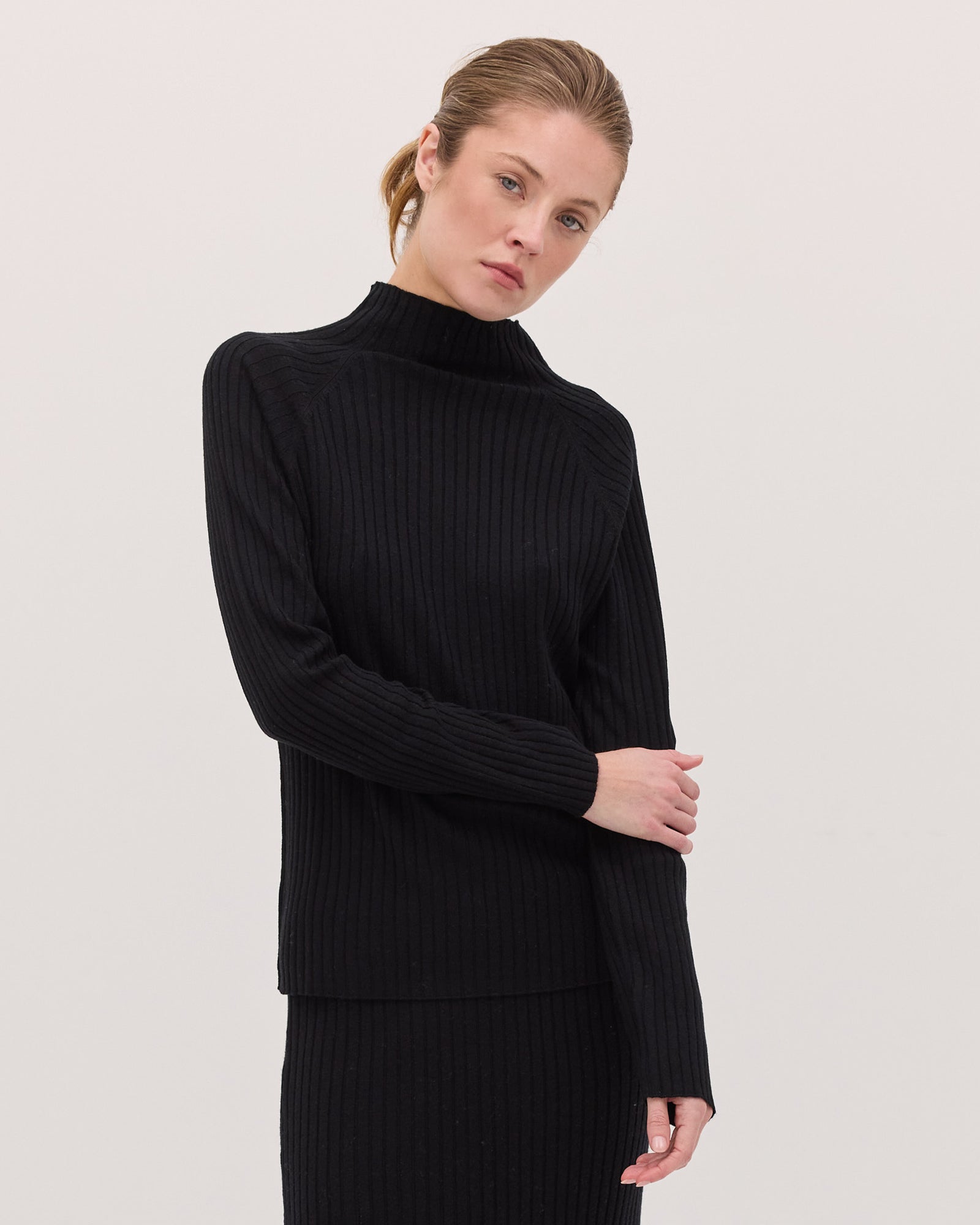 The Rib Knit Long Sleeve | Black by Cloth & Co.