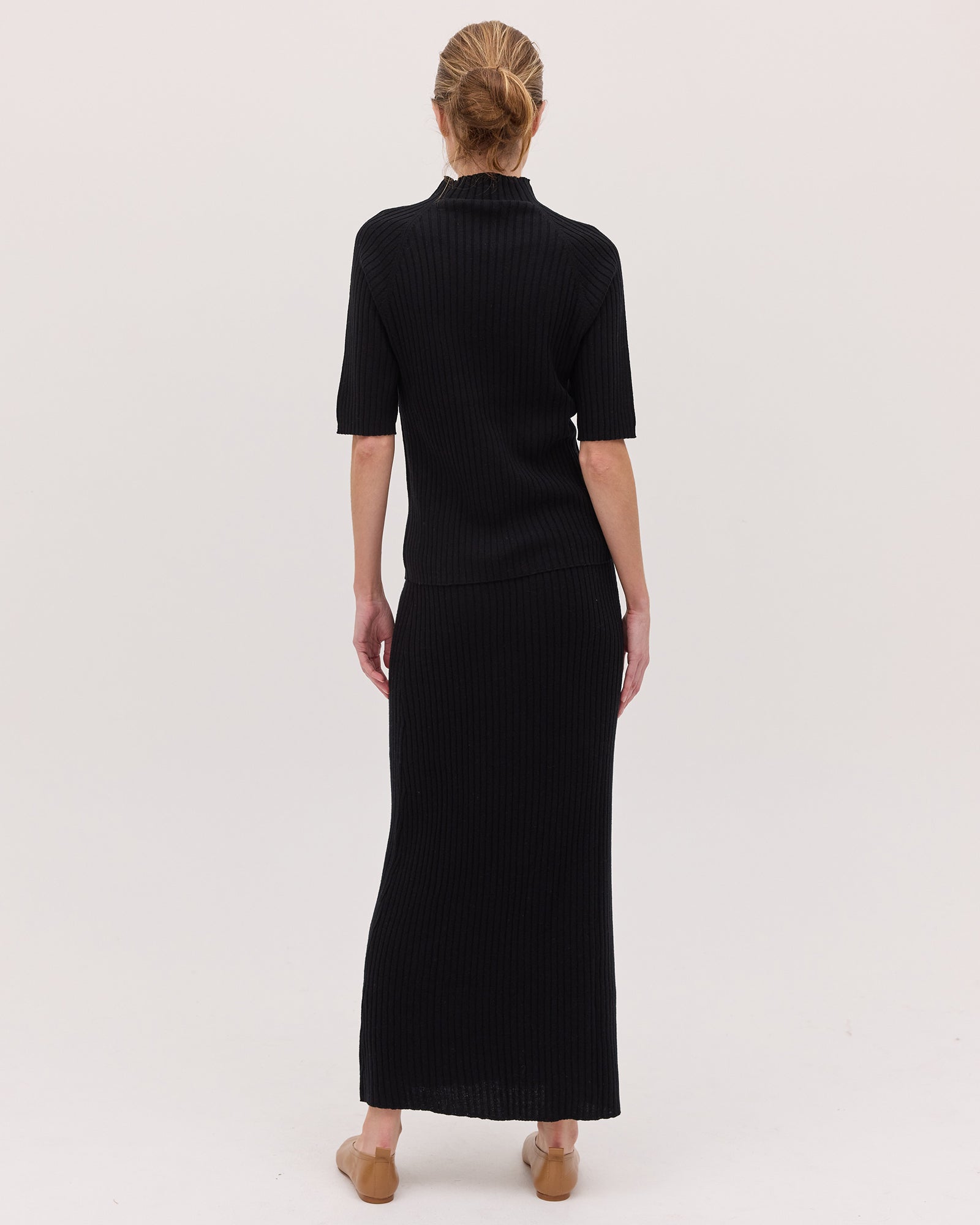 The Rib Knit Skirt | Black by Cloth & Co.