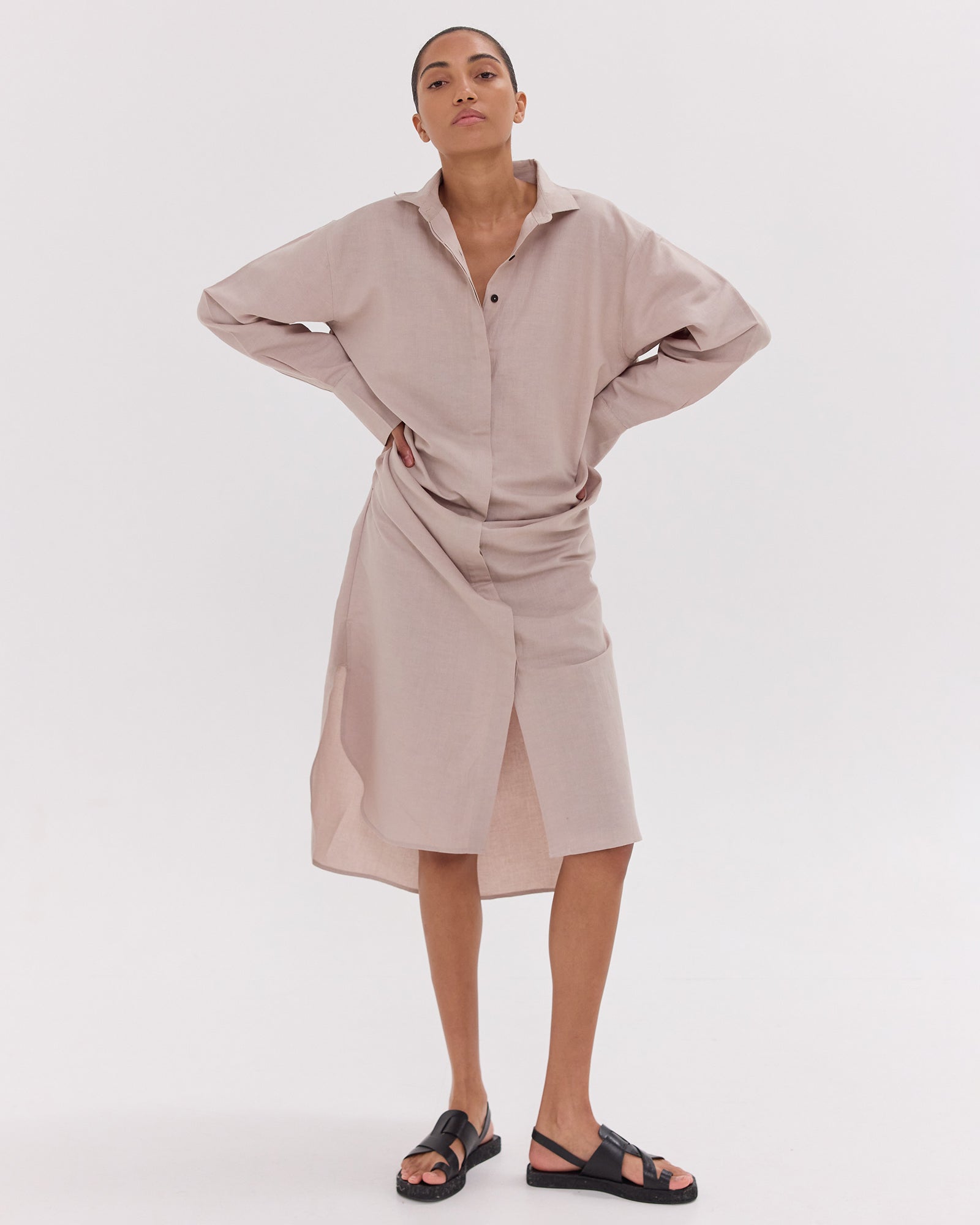 The Shirt Dress | Mushroom by Cloth & Co.