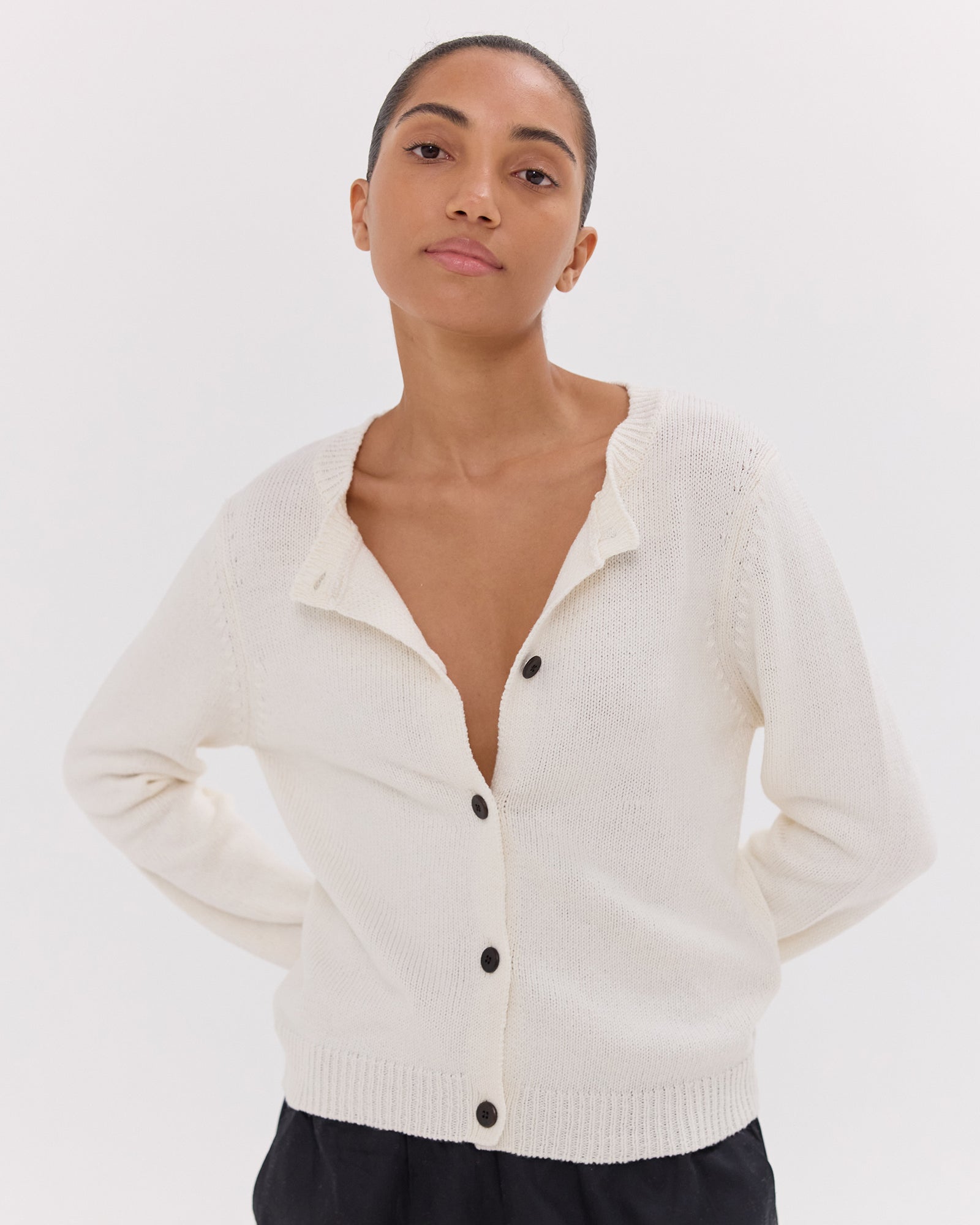 The Vintage Cardigan | White by Cloth & Co.