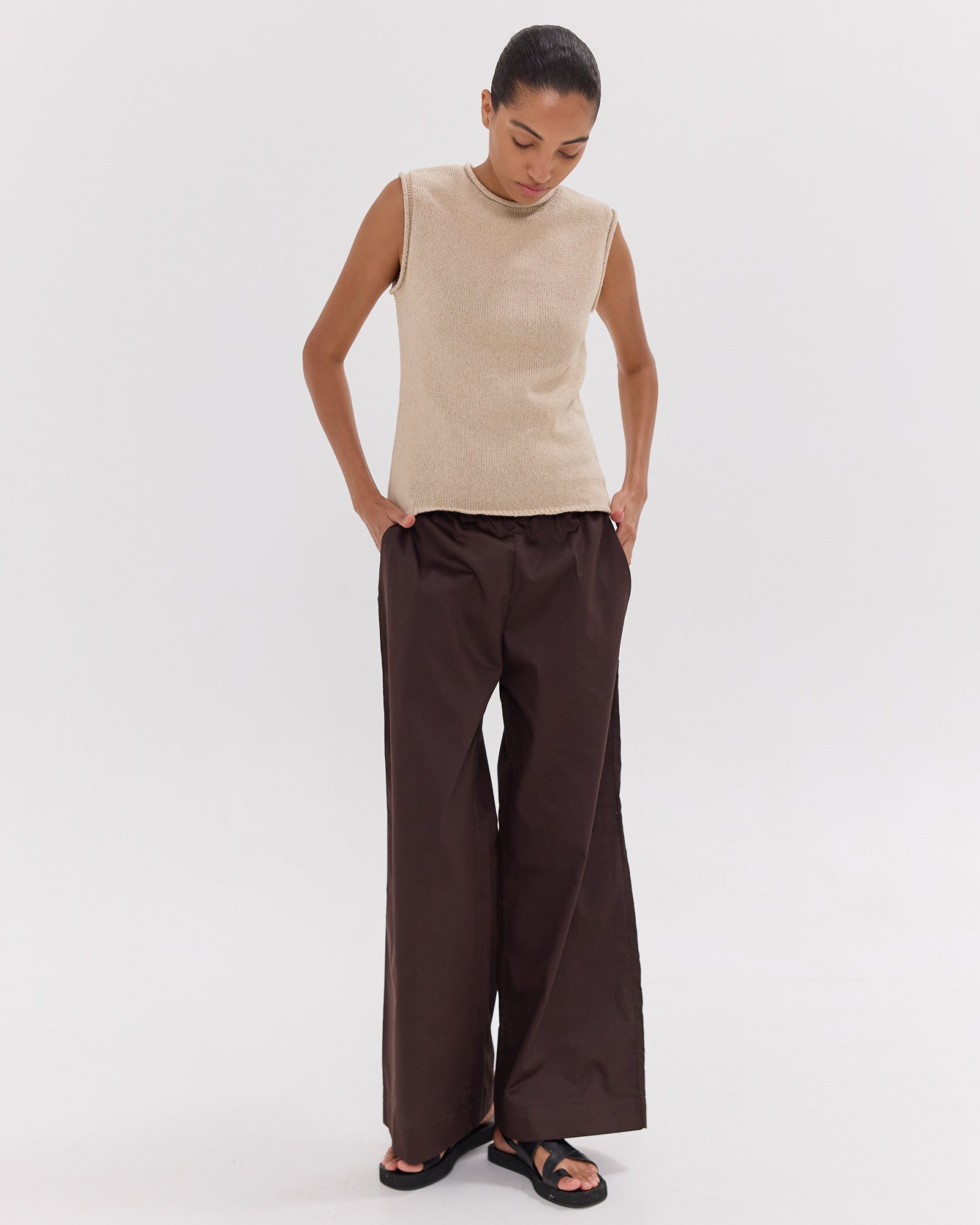 The Wide Leg Pant | Brazil Nut by Cloth & Co.