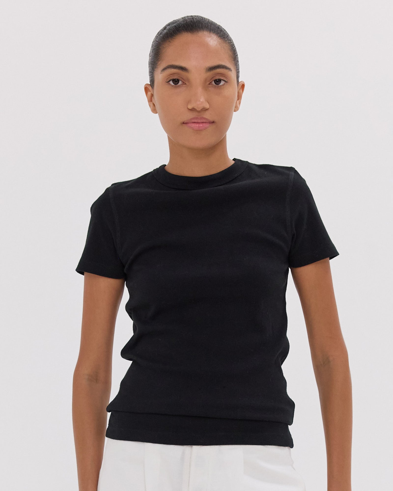 The Ribbed Tee | Black