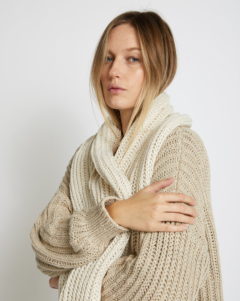 The Kala Cotton Rib Jumper Natural, Indigenous Cotton Knitwear, Sustainable & Ethically Made Women's Clothing, Made For Good, Cloth & Co. 