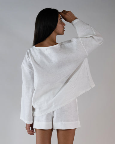 The Hemp Kimono Sleeve Tee | White