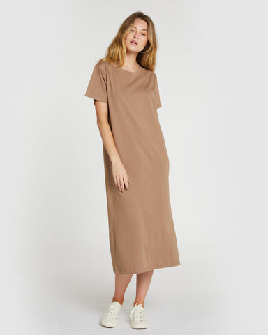 The Boxy Tee Dress Caribou, 100% Certified Organic Cotton, Sustainable & Ethically Made Dresses, Made For Good, Cloth & Co.