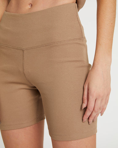 The Rib Shorts Caribou, 100% Certified Organic Cotton, Sustainable & Ethically Made Shorts & Activewear, Made For Good, Cloth & Co.