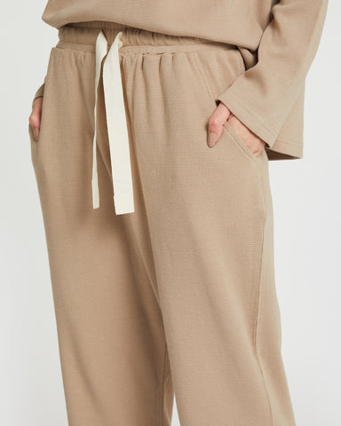 The Waffle Pants Cobblestone, 100% Certified Organic Cotton, Sustainable & Ethically Made Loungewear & Pants, Made For Good, Cloth & Co.