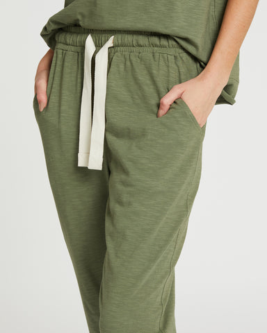 The Slub Lounge Pants Matcha, 100% Certified Organic Cotton, Sustainable & Ethically Made Loungewear & Pants, Made For Good, Cloth & Co.