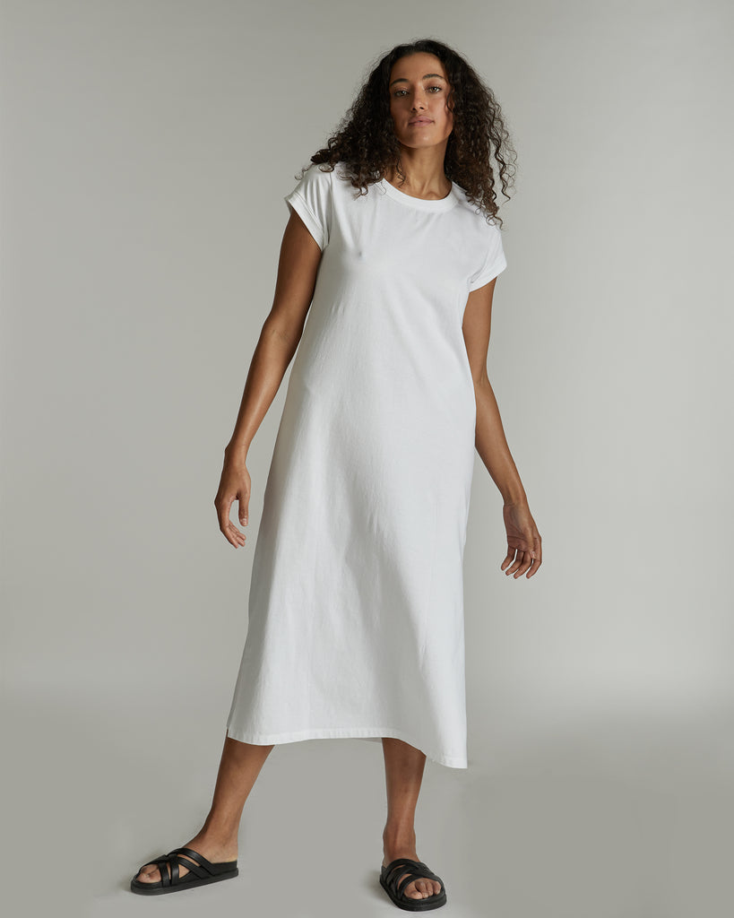 The Long Tee Dress  White – Cloth & Co.