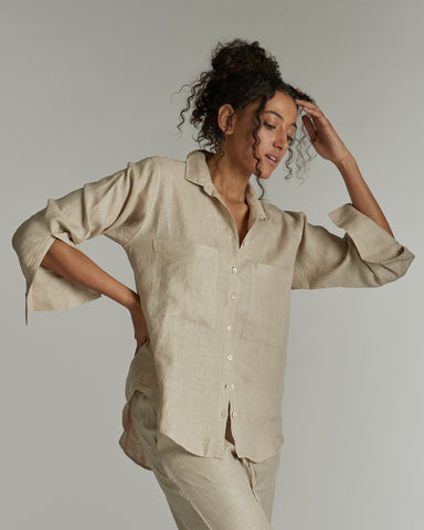 The Hemp Shirt Walnut Hull, 100% Woven Hemp, Sustainable & Ethically Made Tops & Shirts, Made For Good, Cloth & Co.
