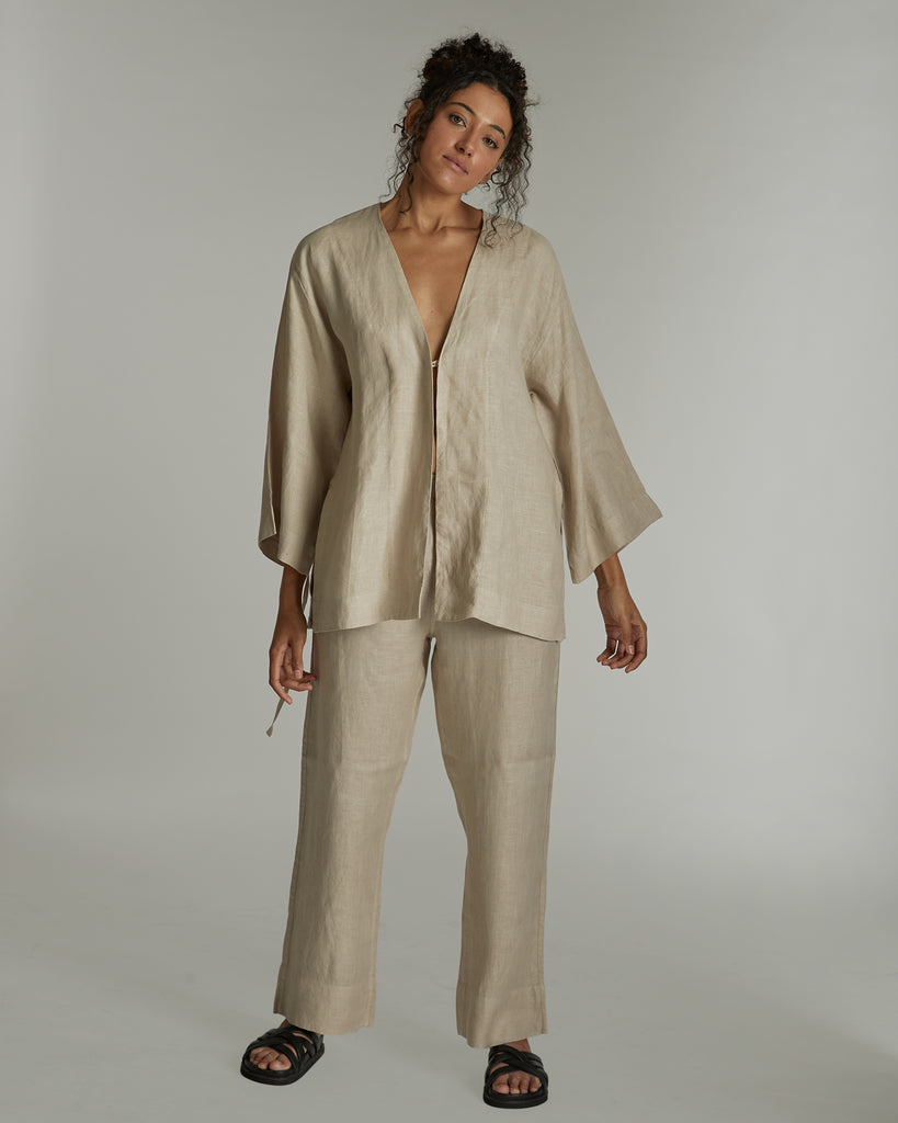 The Hemp Wide Leg Pants Walnut Hull, 100% Woven Hemp, Sustainable & Ethically Made Bottoms & Pants, Made For Good, Cloth & Co.