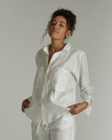 The Hemp Shirt White, 100% Woven Hemp, Sustainable & Ethically Made Tops & Shirts, Made For Good, Cloth & Co.