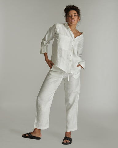 The Hemp Pant White, 100% Woven Hemp, Sustainable & Ethically Made Bottoms & Pants, Made For Good, Cloth & Co.