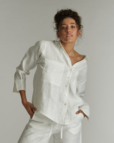 The Hemp Shirt White, 100% Woven Hemp, Sustainable & Ethically Made Tops & Shirts, Made For Good, Cloth & Co.