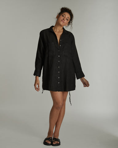 The Hemp Short Shirt Dress Iron, 100% Woven Hemp, Sustainable & Ethically Made Dresses, Made For Good, Cloth & Co.