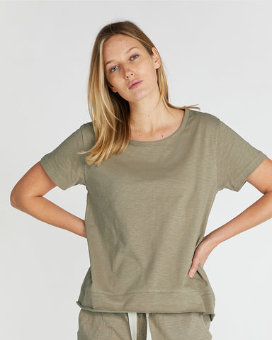 The Raw Hem Slub Tee Safari, 100% Certified Organic Cotton, Sustainable & Ethically Made Tops, Tees & T-Shirts, Made For Good, Cloth & Co.