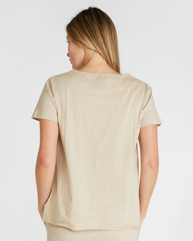 The Raw Hem Slub Tee Feather, 100% Certified Organic Cotton, Sustainable & Ethically Made Tops, Tees & T-Shirts, Made For Good, Cloth & Co.