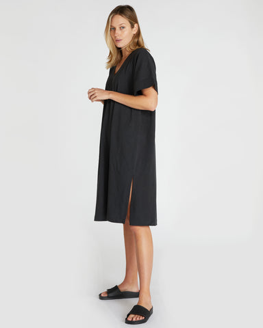 The Slub Tee Dress Squid Ink, 100% Certified Organic Cotton, Sustainable & Ethically Made Dresses, Made For Good, Cloth & Co.