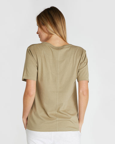 The V Neck Tee Oak, 100% Certified Organic Cotton, Sustainable & Ethically Made Tops, Tees & T-Shirts, Made For Good, Cloth & Co.