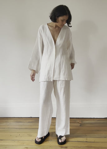 The Hemp Wide Leg Pants White, 100% Woven Hemp, Sustainable & Ethically Made Bottoms & Pants, Made For Good, Cloth & Co.